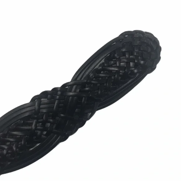 New York & Co Braided Brown Leather Belt Silver Medallion Buckle - Picture 9 of 14